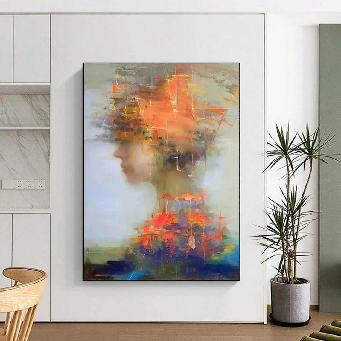 Fragmented Studio Figure luxury canvas for primary bedroom